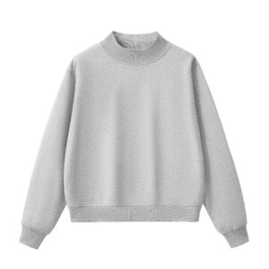 essential fleece mock neck crew sweatshirt