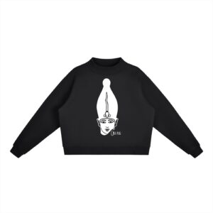 essential fleece mock neck crew sweatshirt