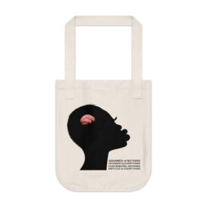 "Ashamed of Nothing" Canvas Tote — Mindful Silhouette Design